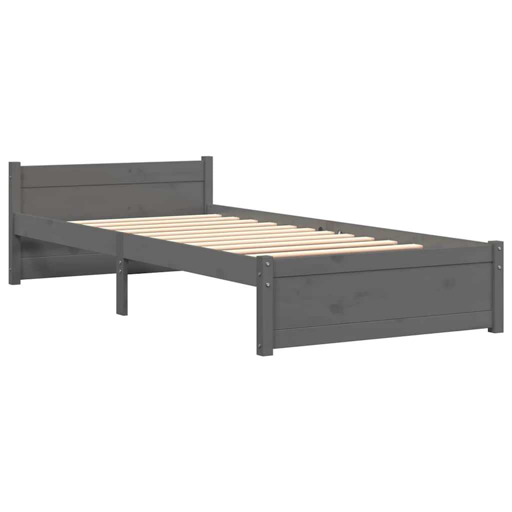 sengeramme 75x190 cm Small Single massivt træ grå