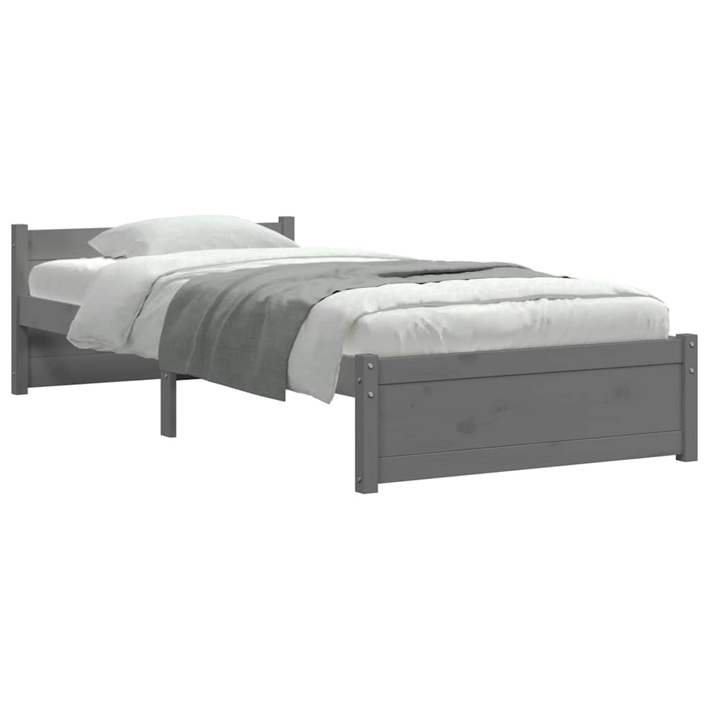 sengeramme 75x190 cm Small Single massivt træ grå