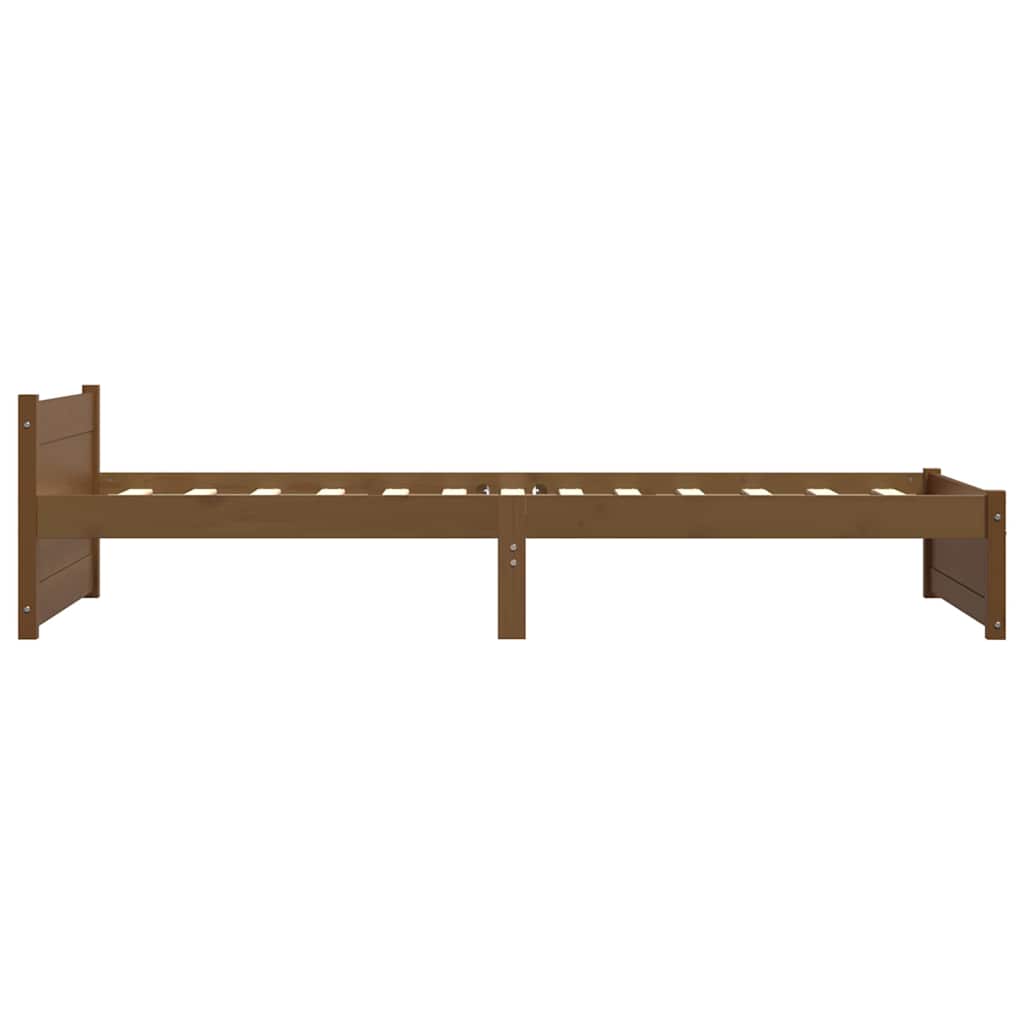 sengeramme 75x190 cm Small Single massivt træ gyldenbrun