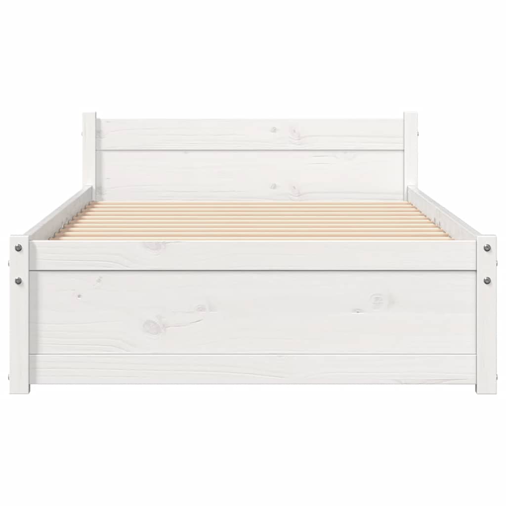 sengeramme 90x190 cm Single massivt træ hvid