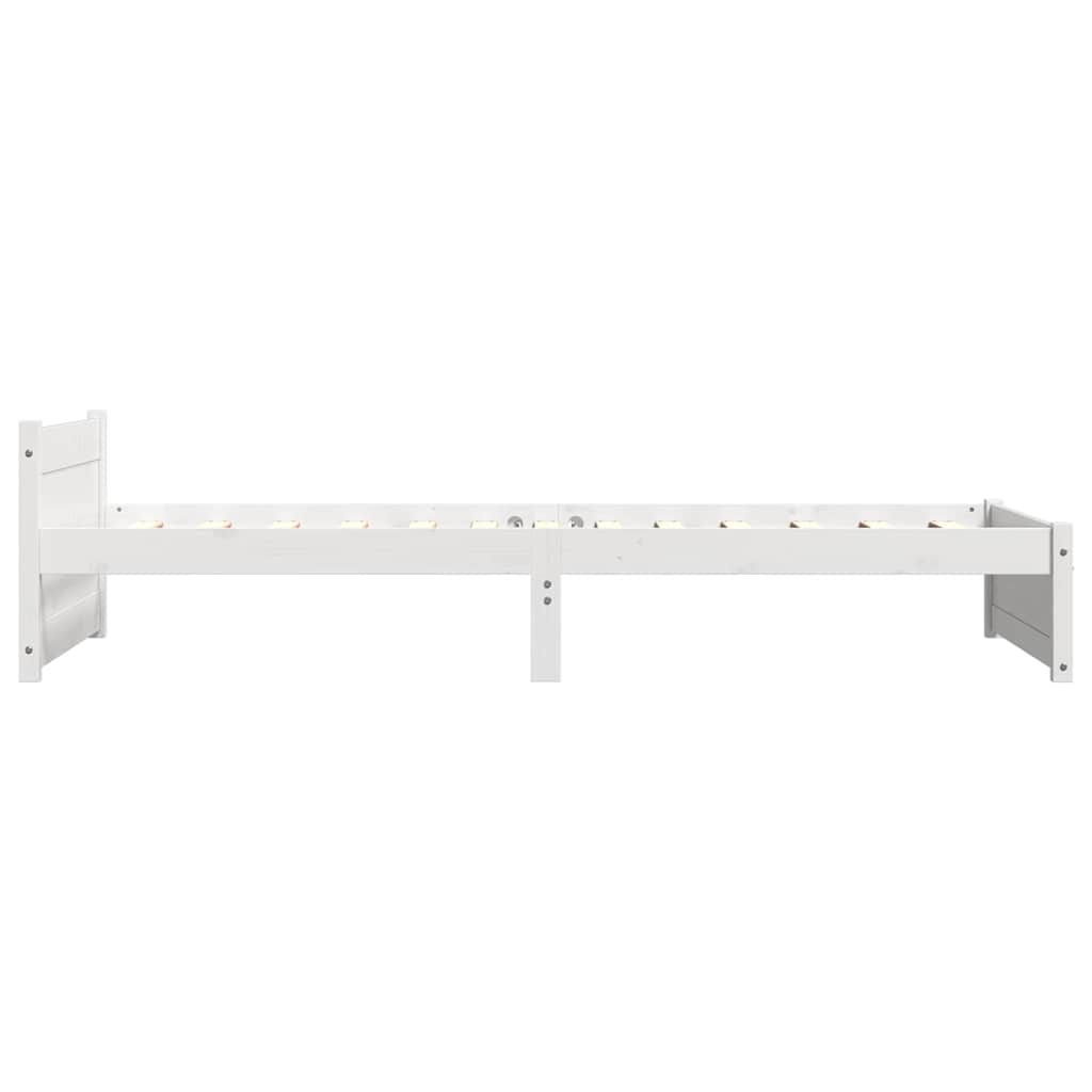 sengeramme 90x190 cm Single massivt træ hvid