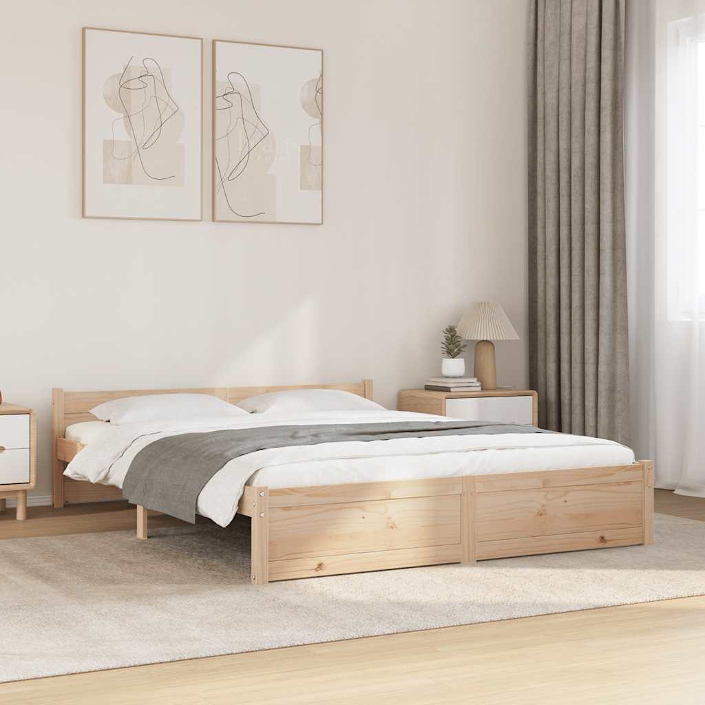 sengeramme 135x190 cm massivt træ
