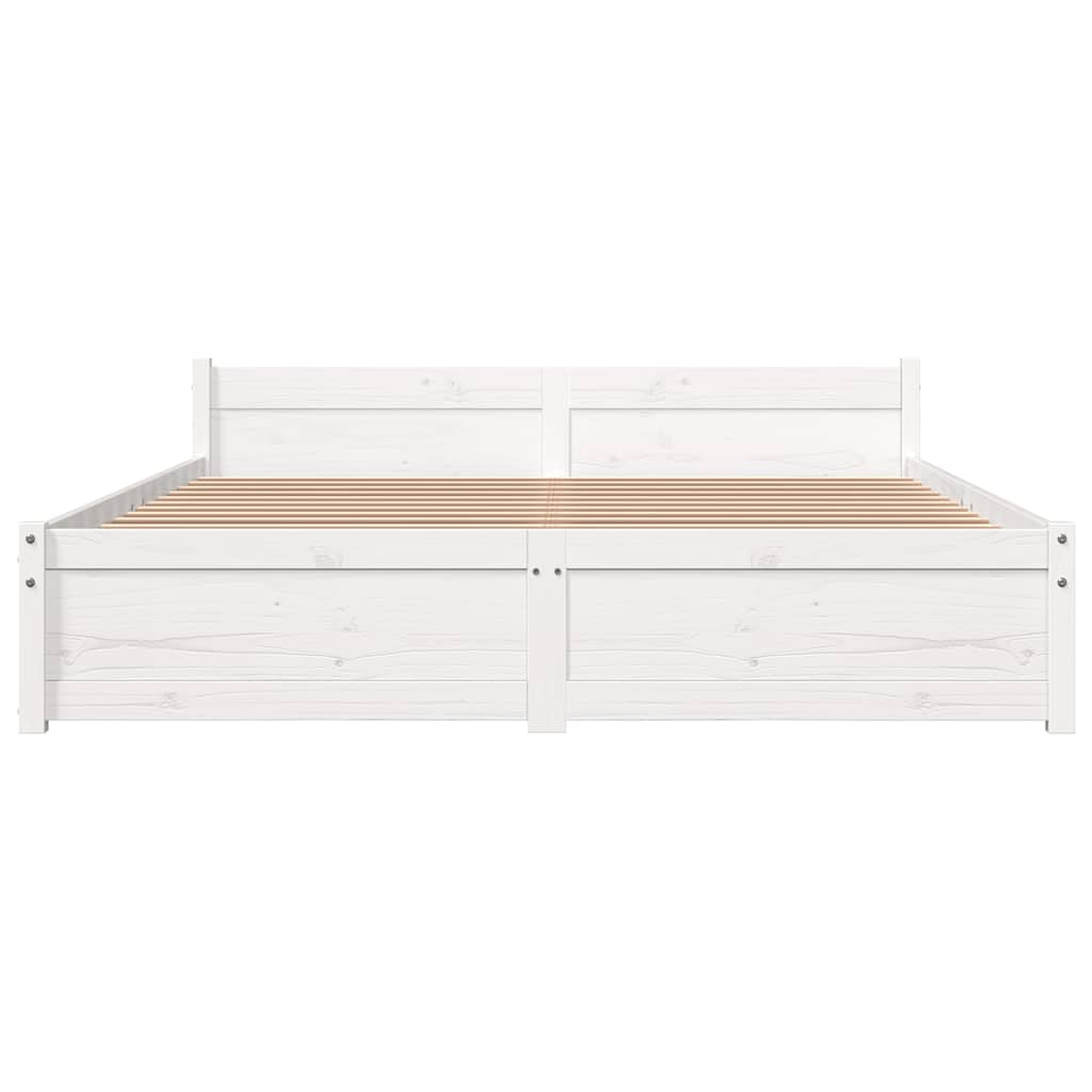 sengeramme 140x190 cm massivt træ hvid