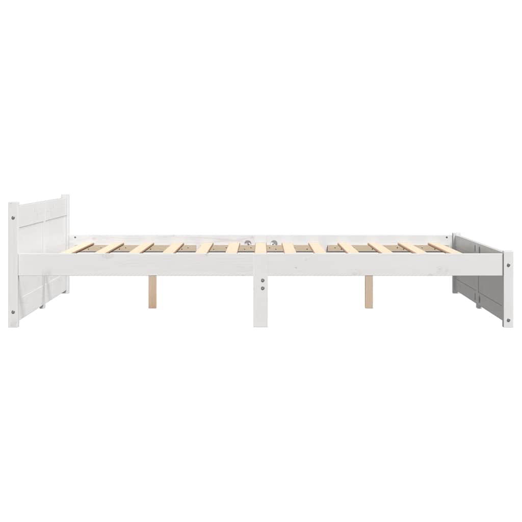 sengeramme 140x190 cm massivt træ hvid