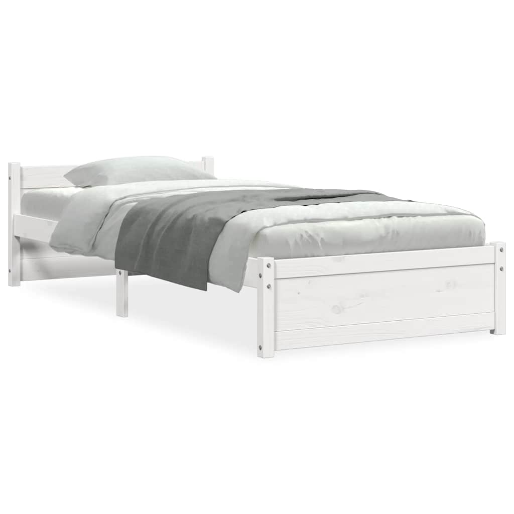 sengeramme 90x200 cm massivt træ hvid