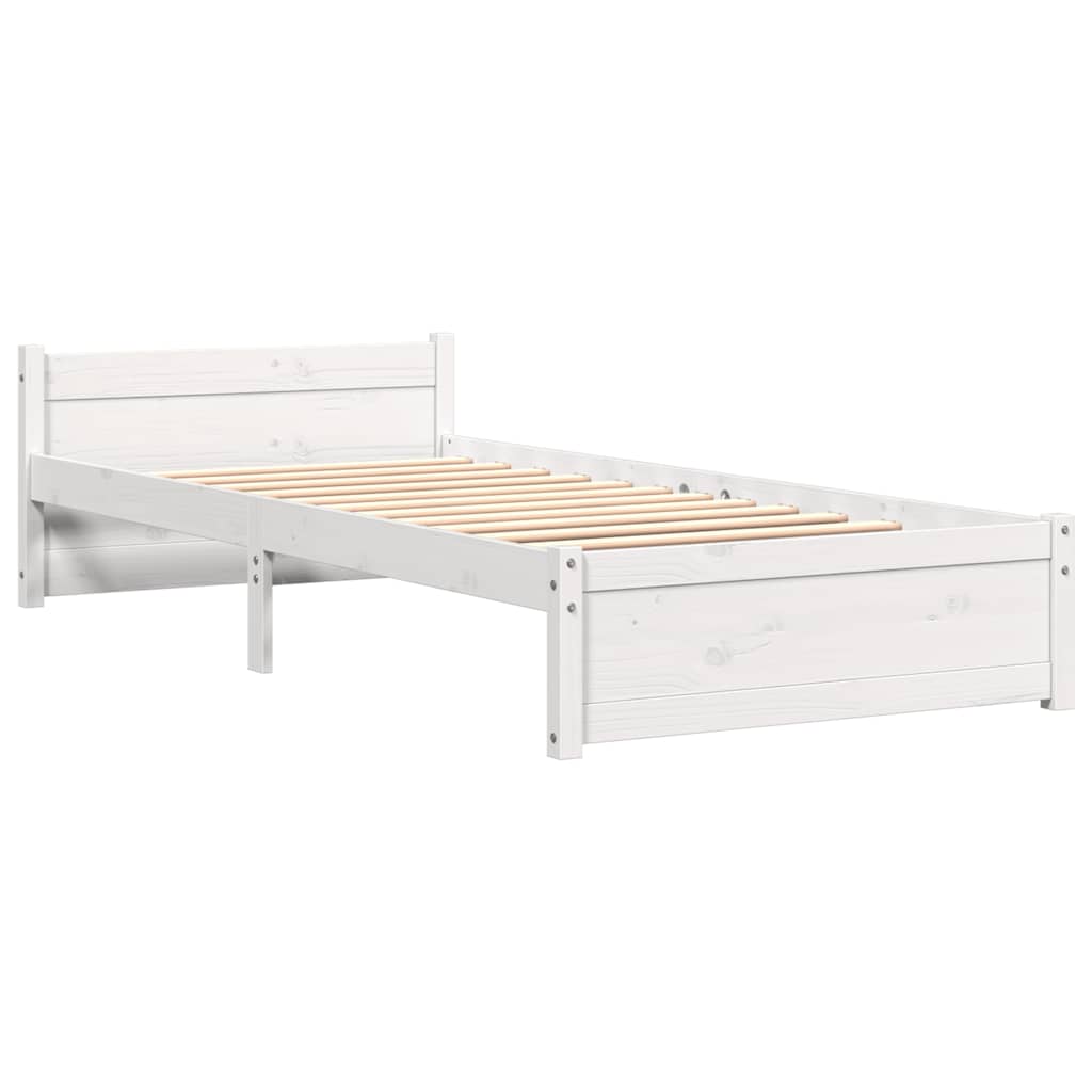sengeramme 90x200 cm massivt træ hvid