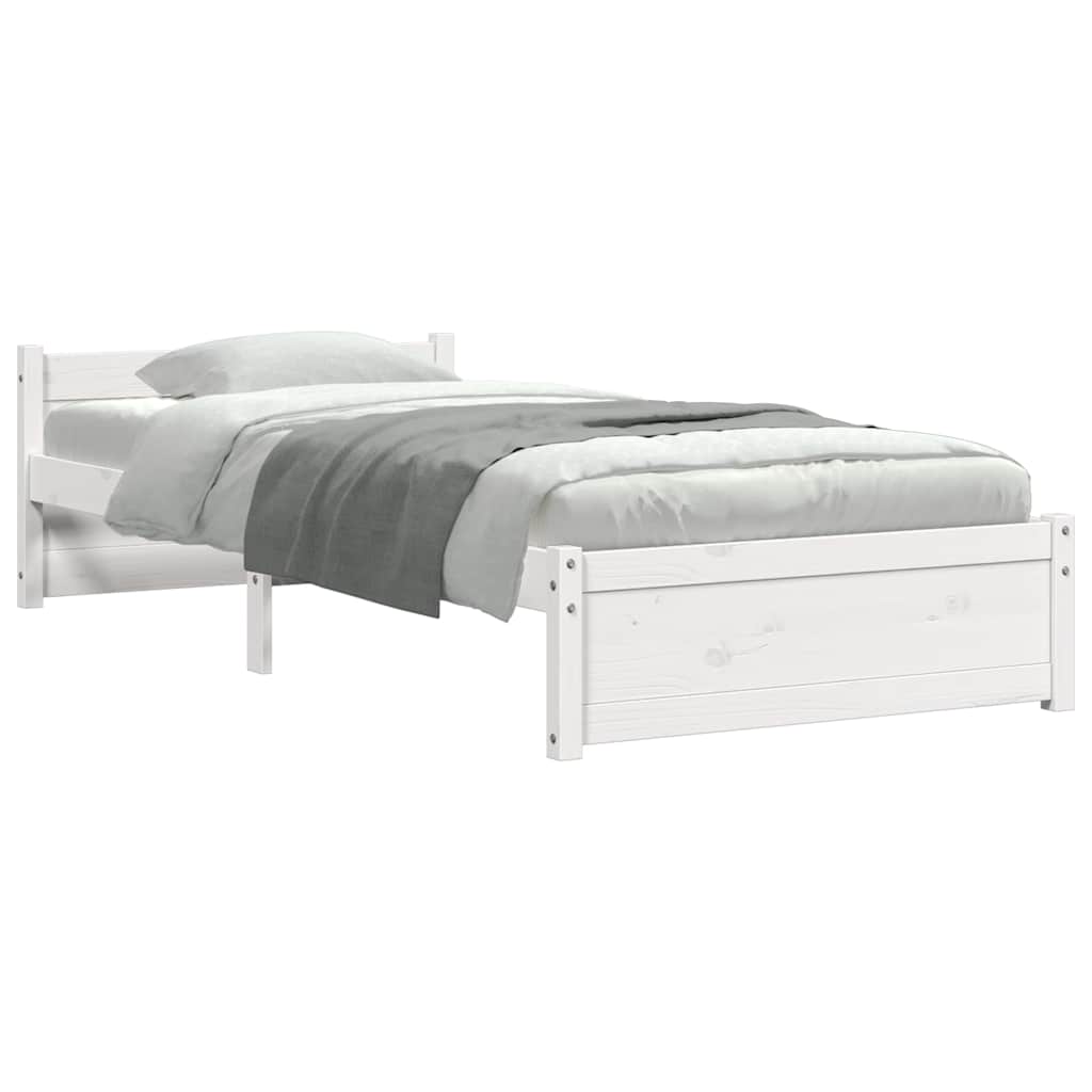 sengeramme 90x200 cm massivt træ hvid