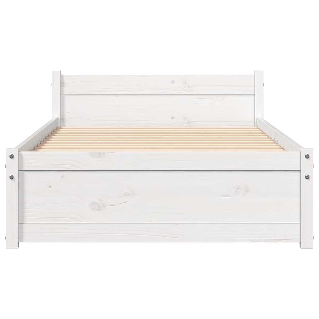 sengeramme 90x200 cm massivt træ hvid