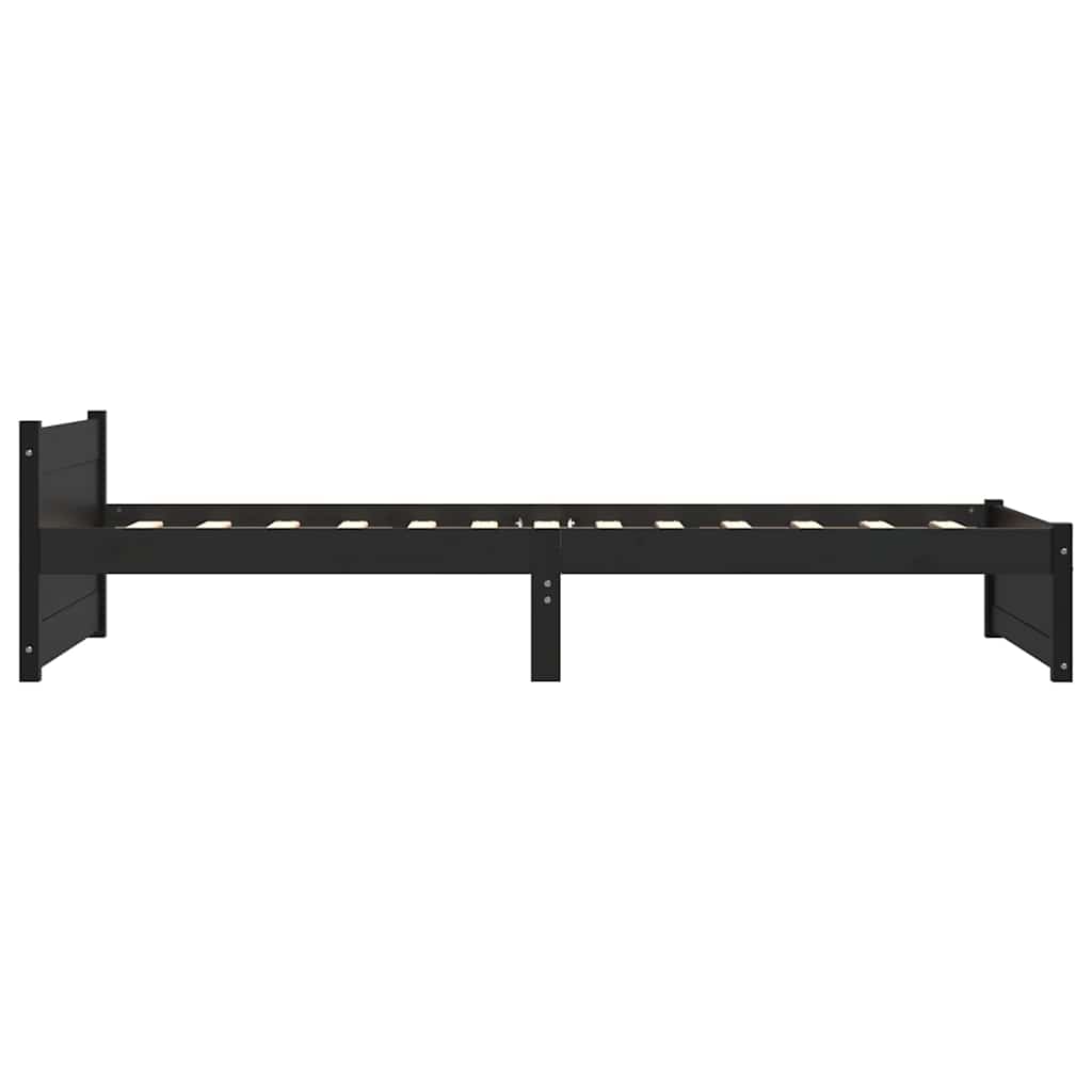 sengeramme 90x200 cm massivt træ sort