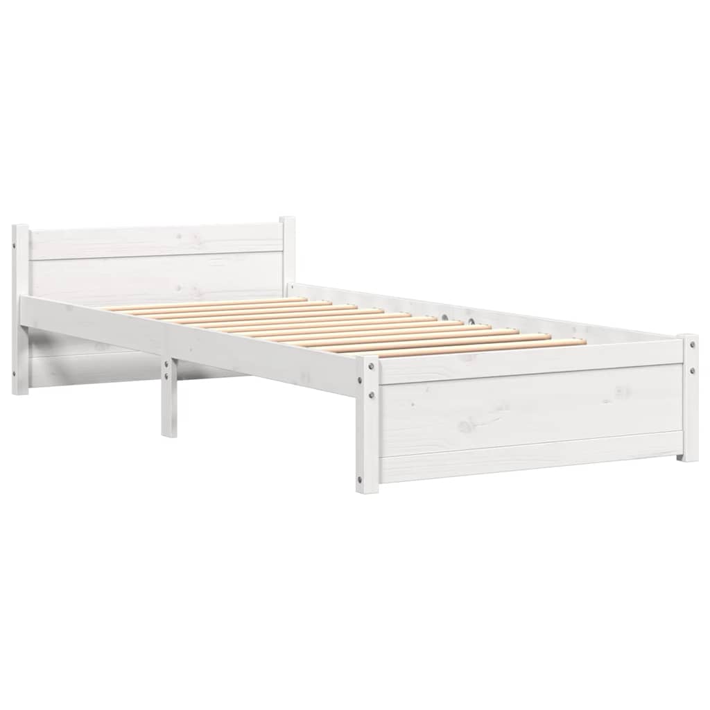 sengeramme 100x200 cm massivt træ hvid