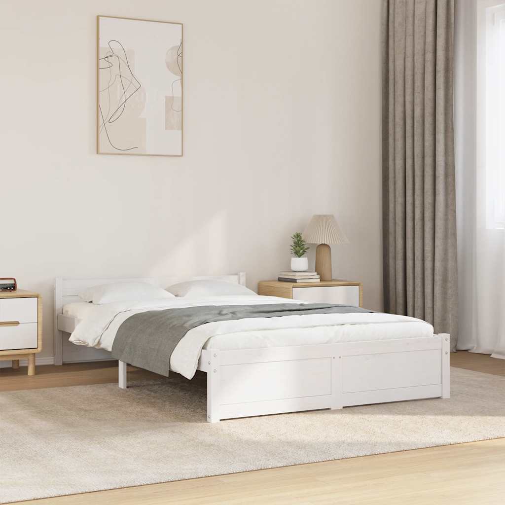 sengeramme 120x200 cm massivt træ hvid