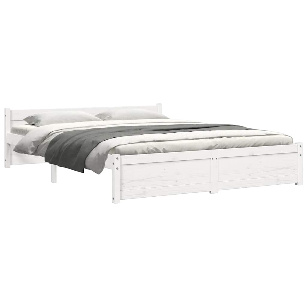 sengeramme 140x200 cm massivt træ hvid