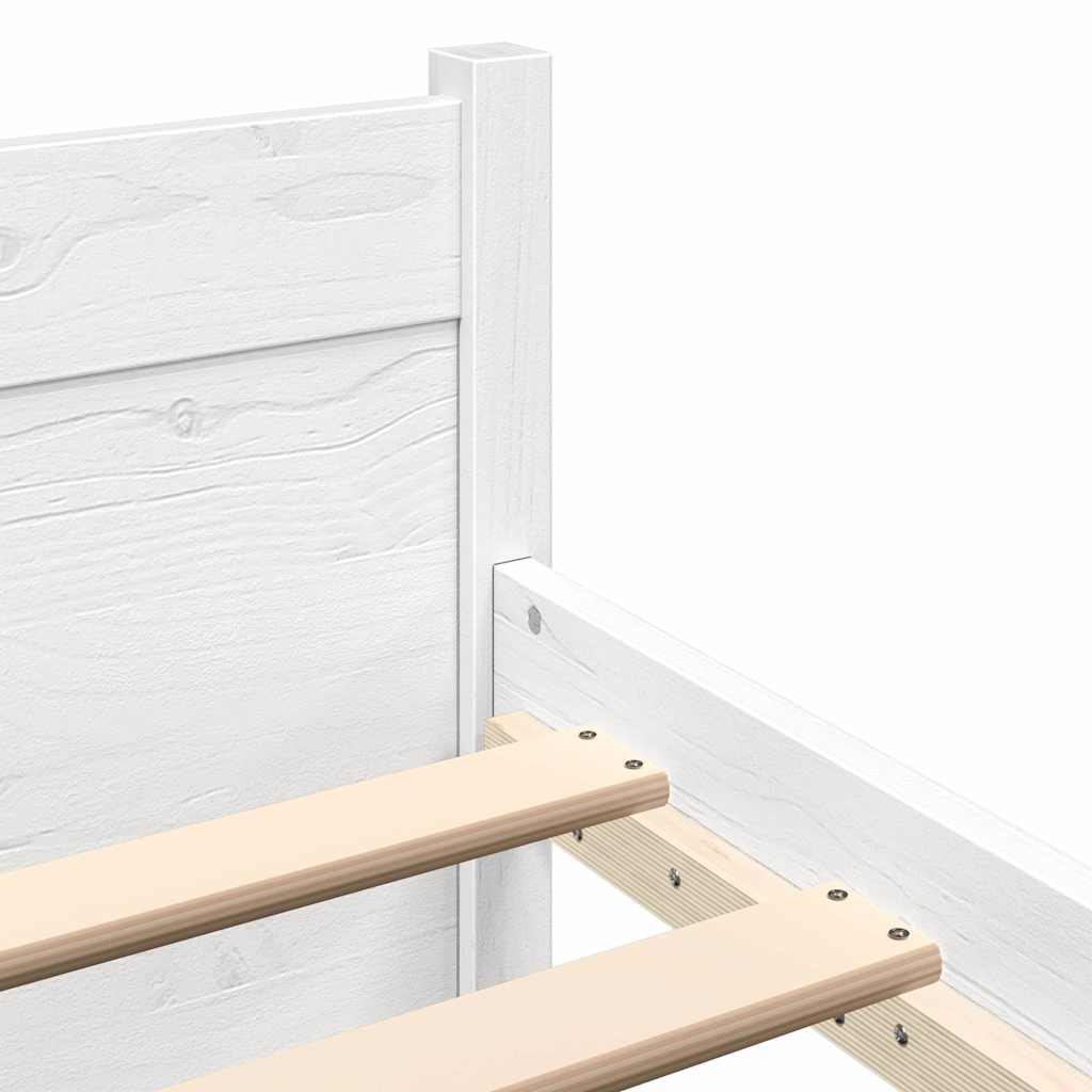sengeramme 150x200 cm King Size massivt fyrretræ hvid