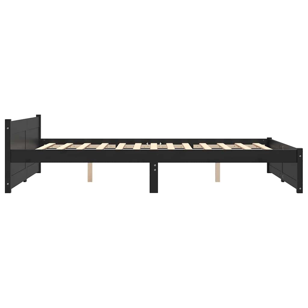 sengeramme 150x200 cm King Size massivt træ sort