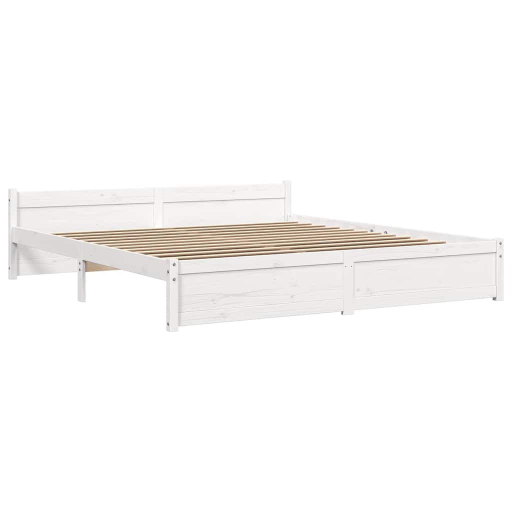 sengestel 180x200 cm Super King massivt fyrretræ hvid