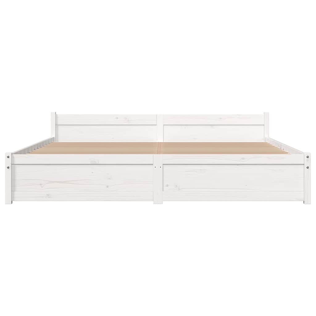 sengestel 180x200 cm Super King massivt fyrretræ hvid