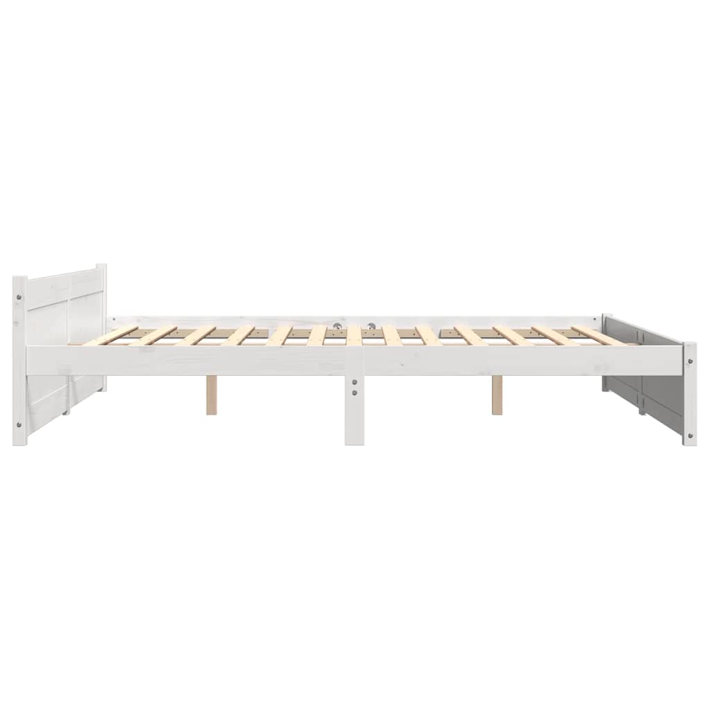 sengestel 180x200 cm Super King massivt fyrretræ hvid