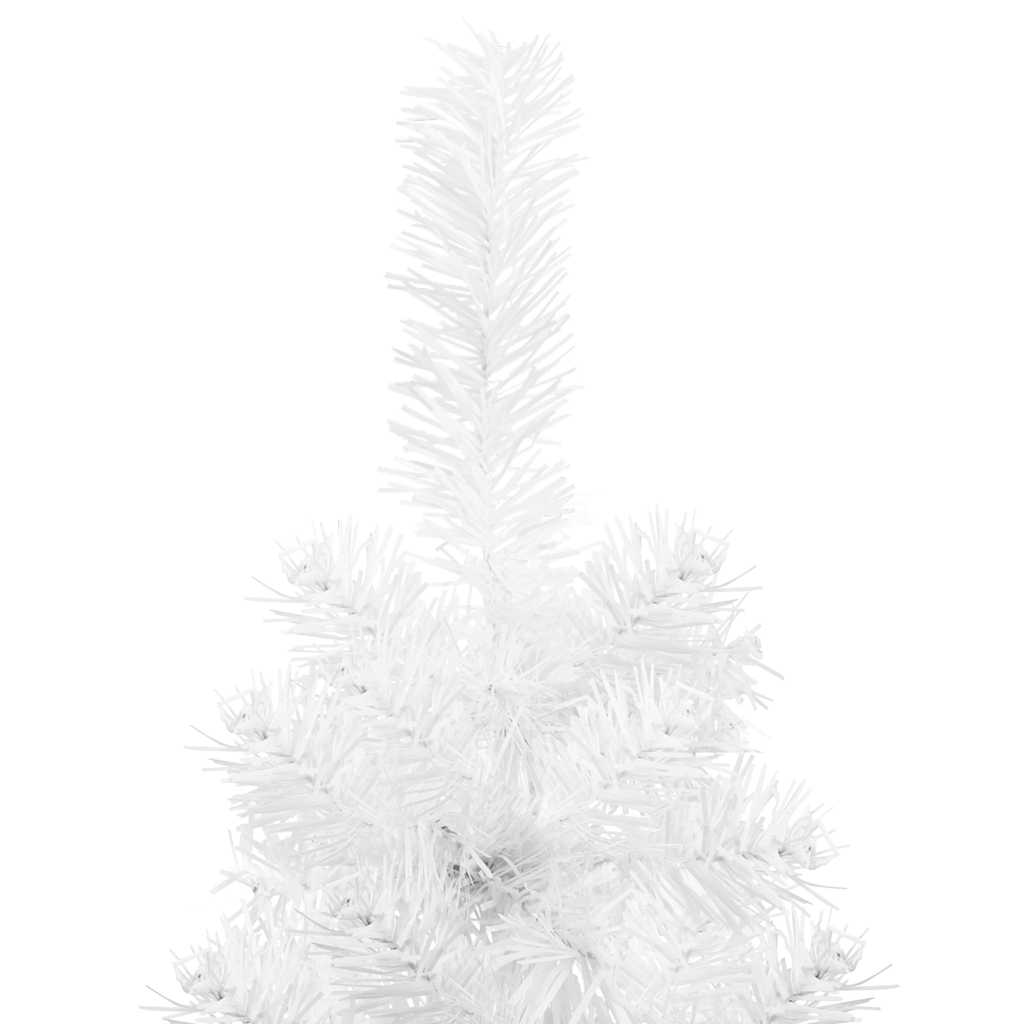 kunstigt halvt juletræ med juletræsfod 150 cm smalt hvid
