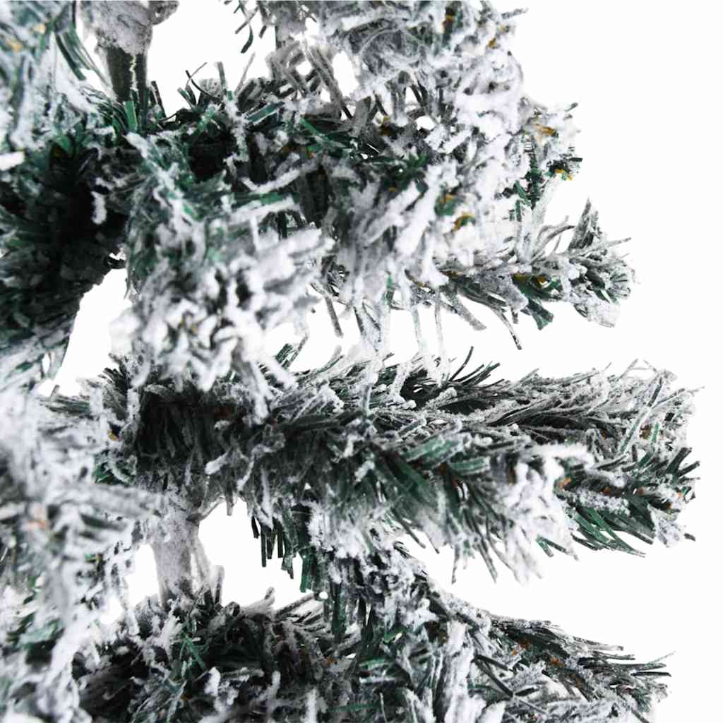 kunstigt halvt juletræ med sne 150 cm smalt