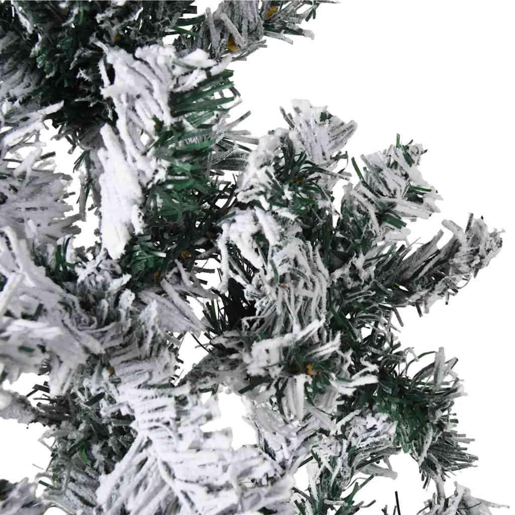 kunstigt halvt juletræ med sne 180 cm smalt