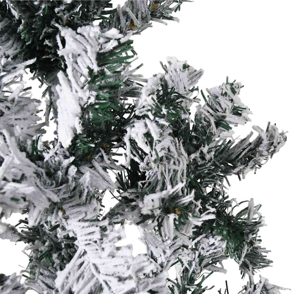 kunstigt halvt juletræ med sne 210 cm smalt