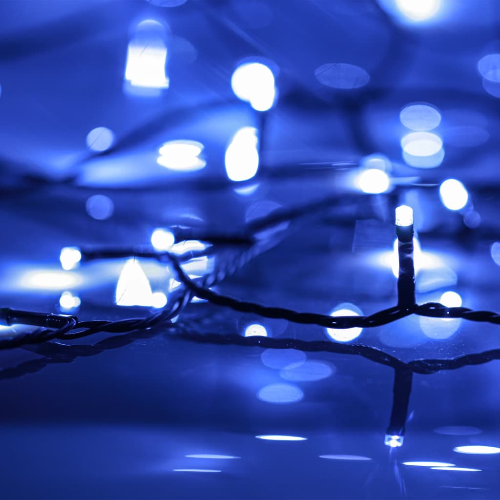 LED-lyskæde med 150 LED'er 15 m PVC blå