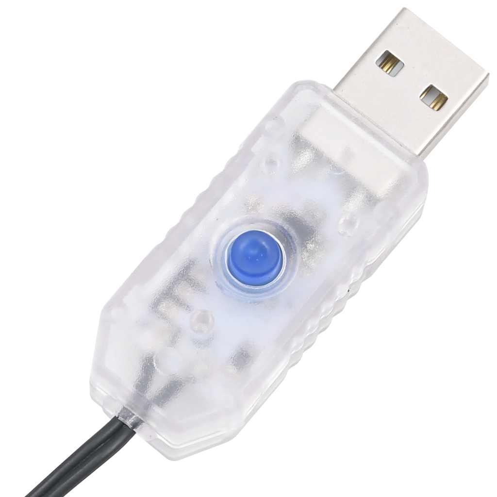 LED-lyskæde med 300 LED'er 30 m PVC blå