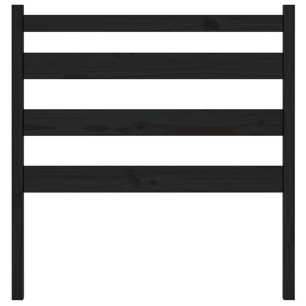 sengegærde 96x4x100 cm massivt fyrretræ sort