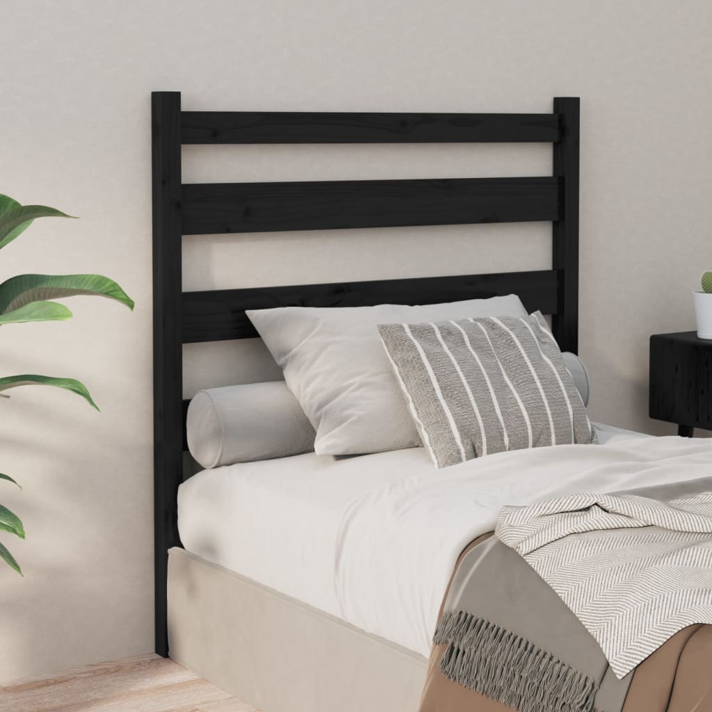 sengegærde 96x4x100 cm massivt fyrretræ sort