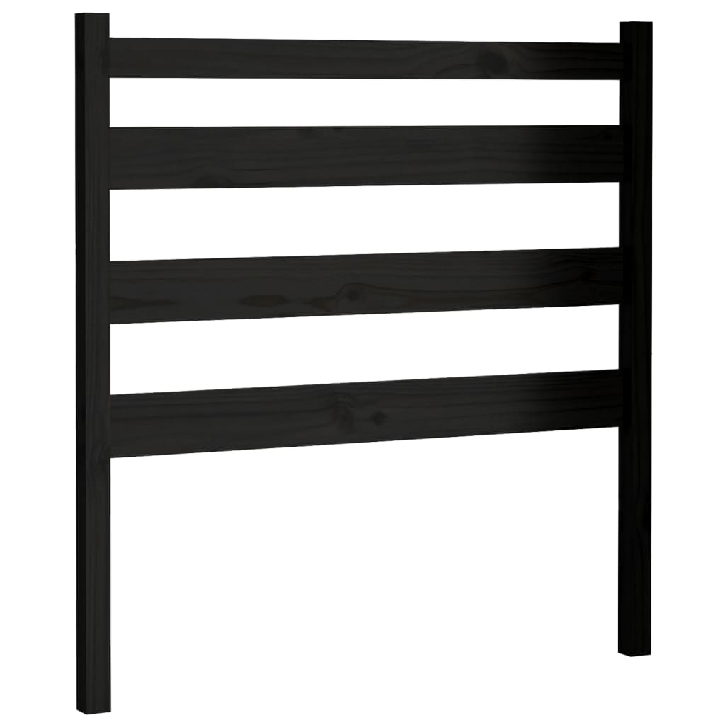 sengegærde 106x4x100 cm massivt fyrretræ sort