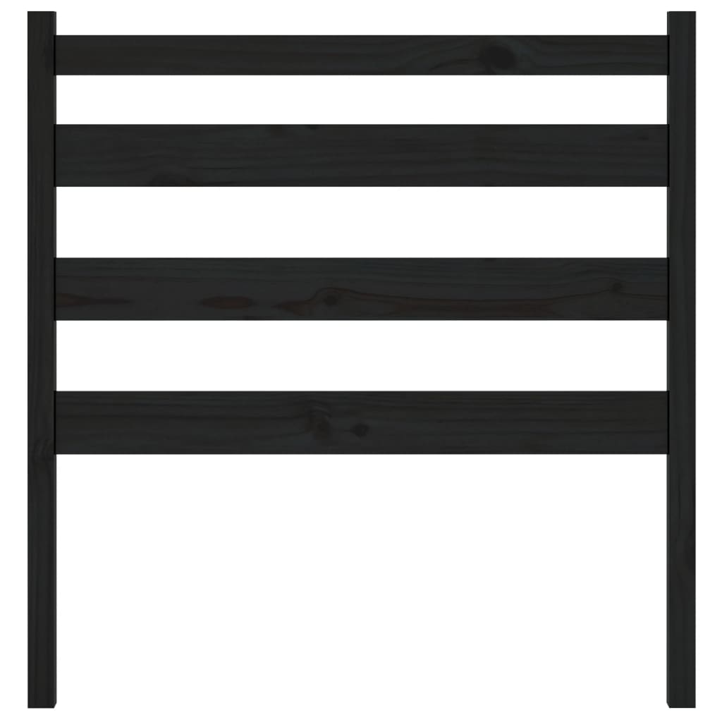 sengegærde 106x4x100 cm massivt fyrretræ sort