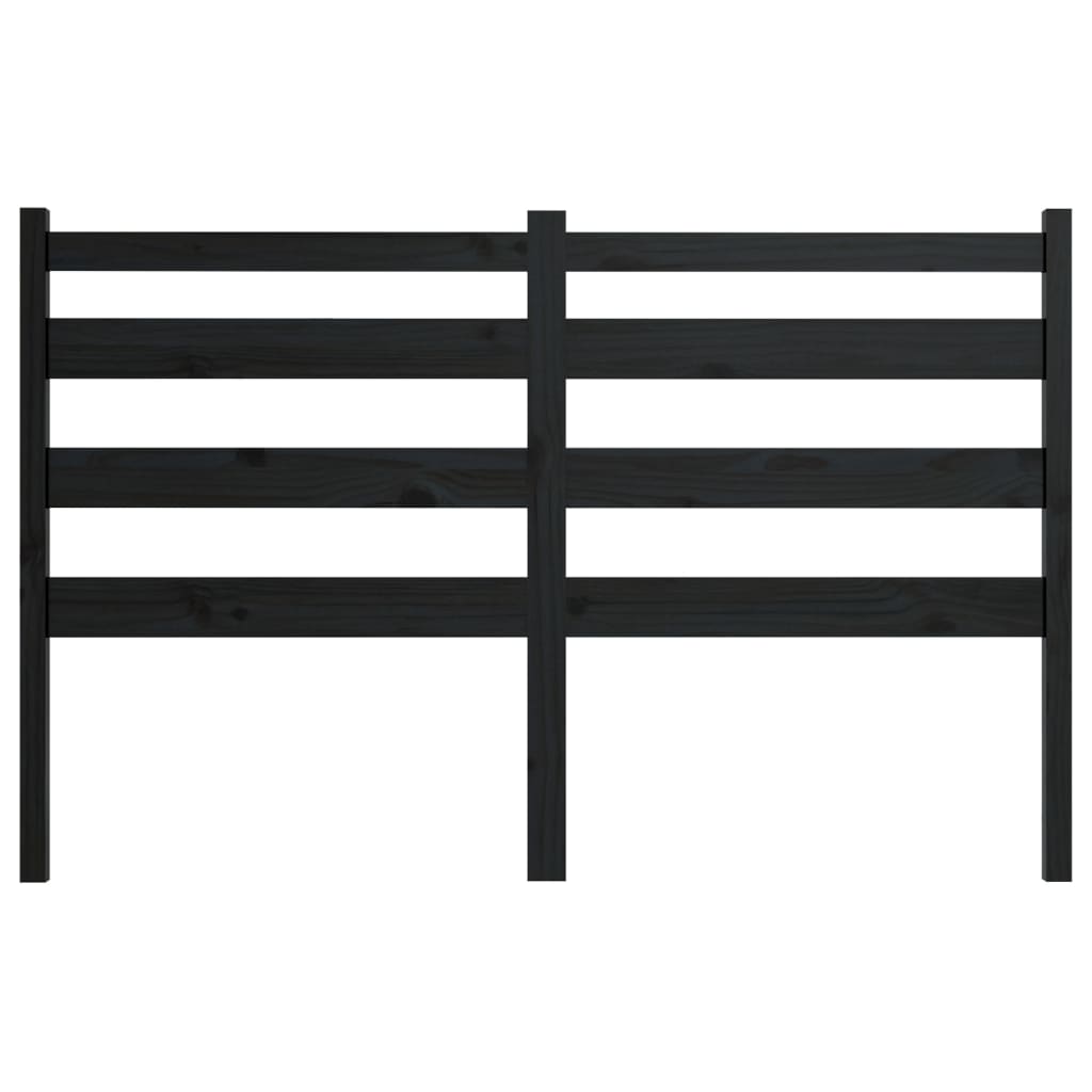 sengegærde 126x4x100 cm massivt fyrretræ sort