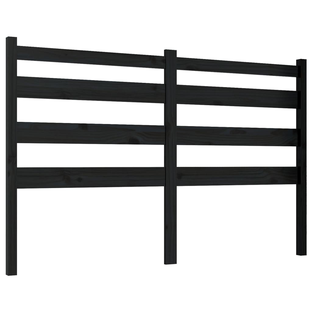 sengegærde 146x4x100 cm massivt fyrretræ sort