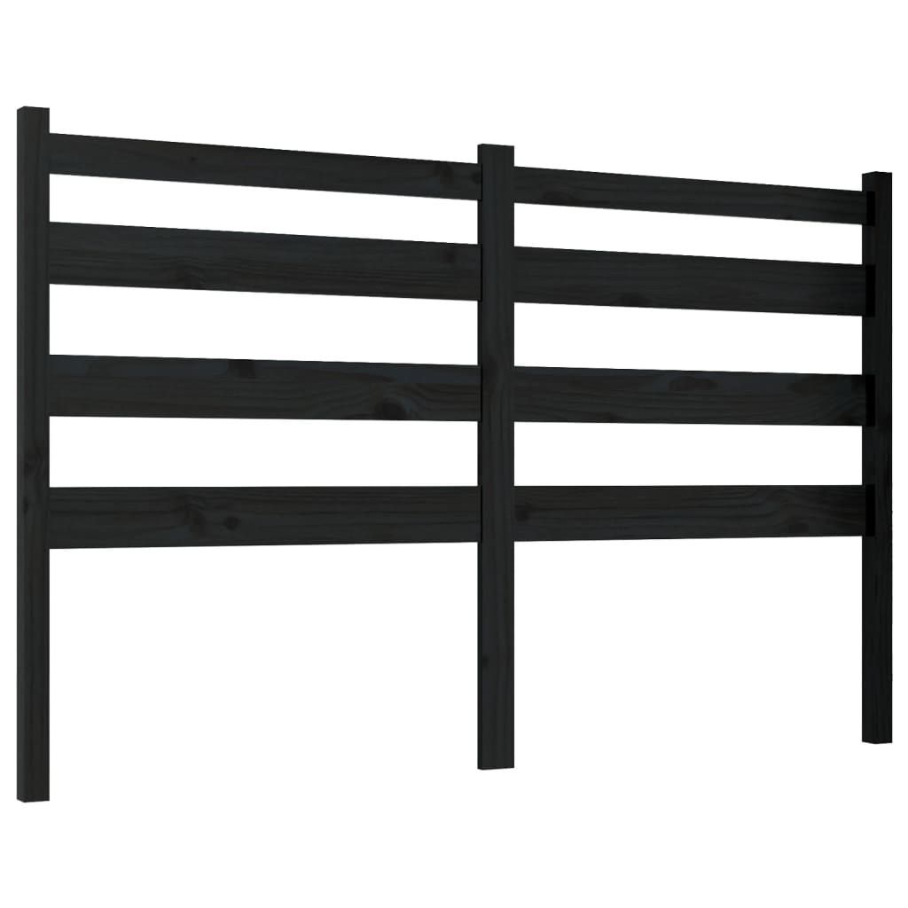 sengegærde 166x4x100 cm massivt fyrretræ sort