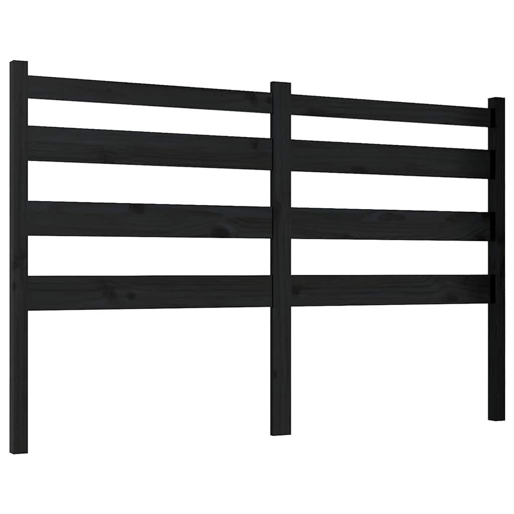 sengegærde 186x4x100 cm massivt fyrretræ sort
