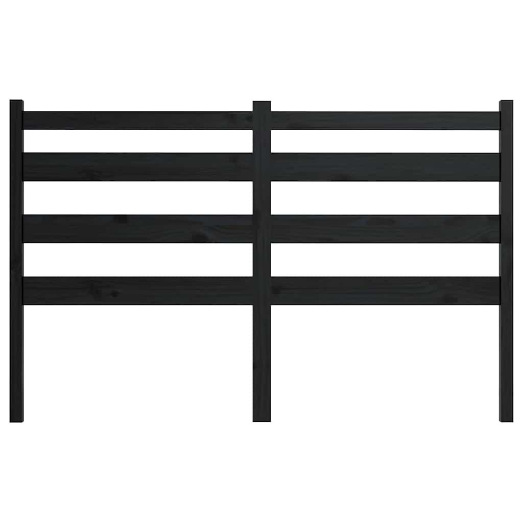 sengegærde 186x4x100 cm massivt fyrretræ sort