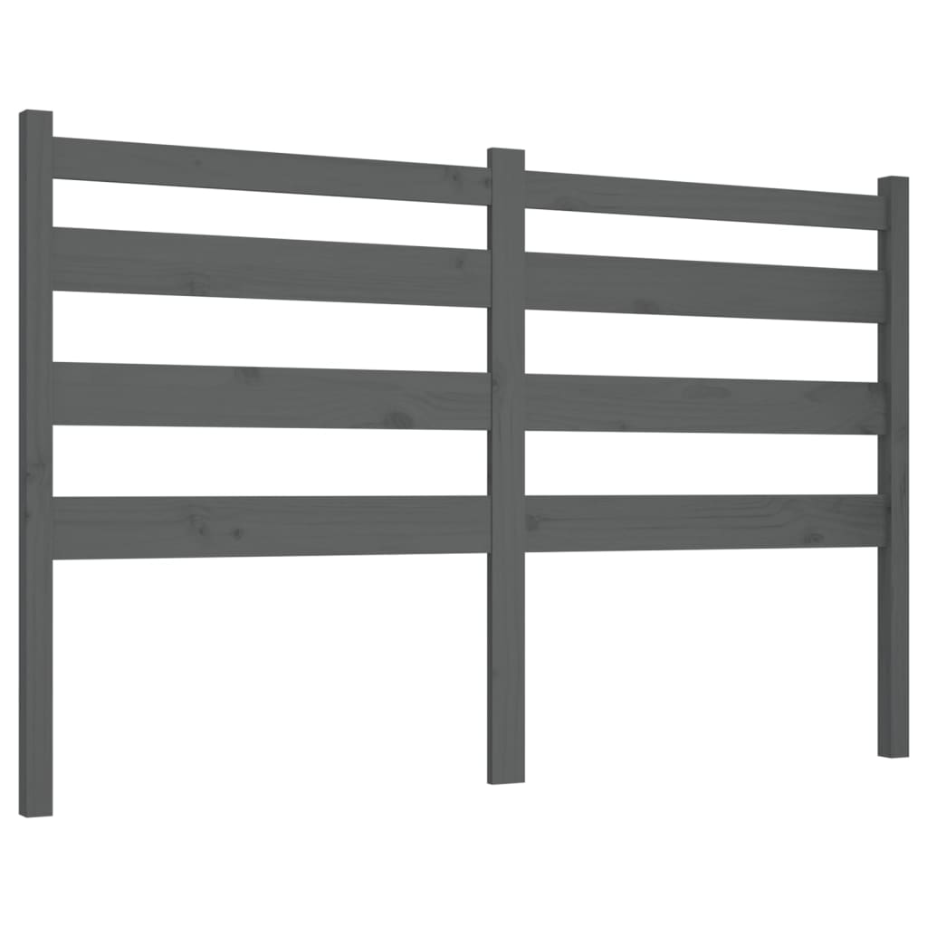 sengegærde 206x4x100 cm massivt fyrretræ grå