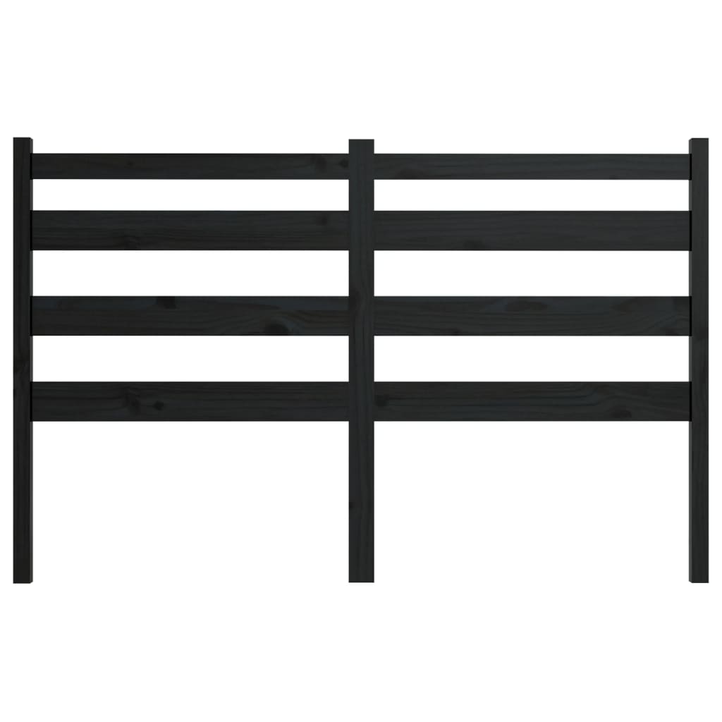 sengegærde 206x4x100 cm massivt fyrretræ sort