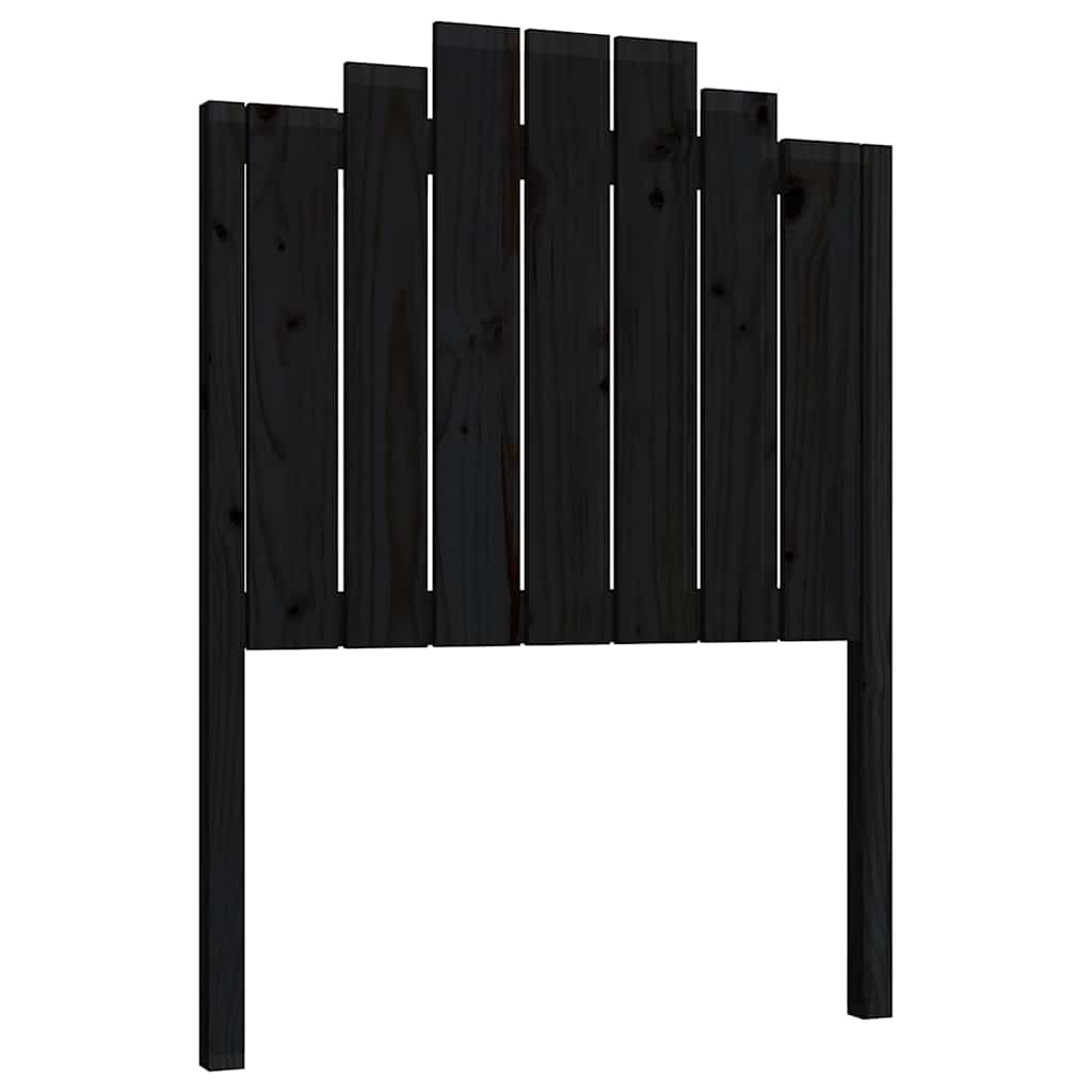 sengegærde 81x4x110 cm massivt fyrretræ sort