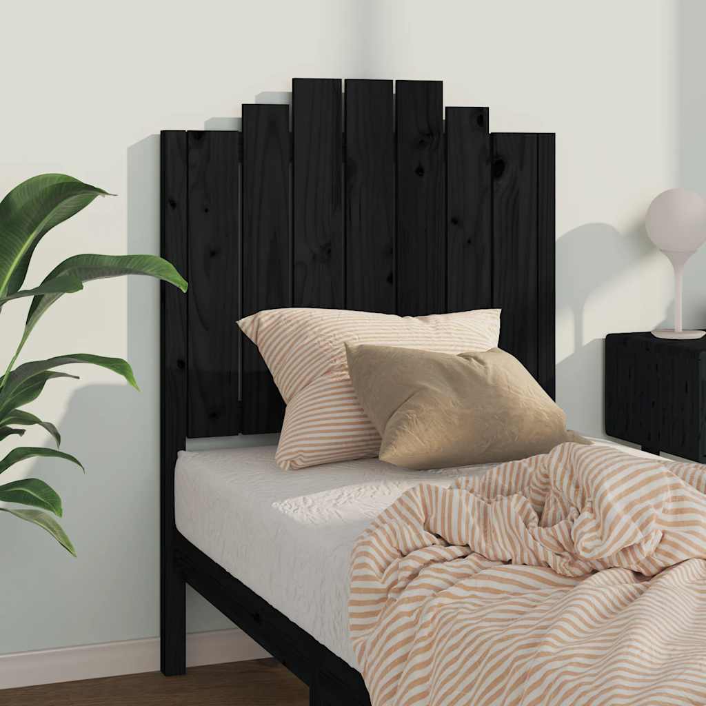 sengegærde 81x4x110 cm massivt fyrretræ sort