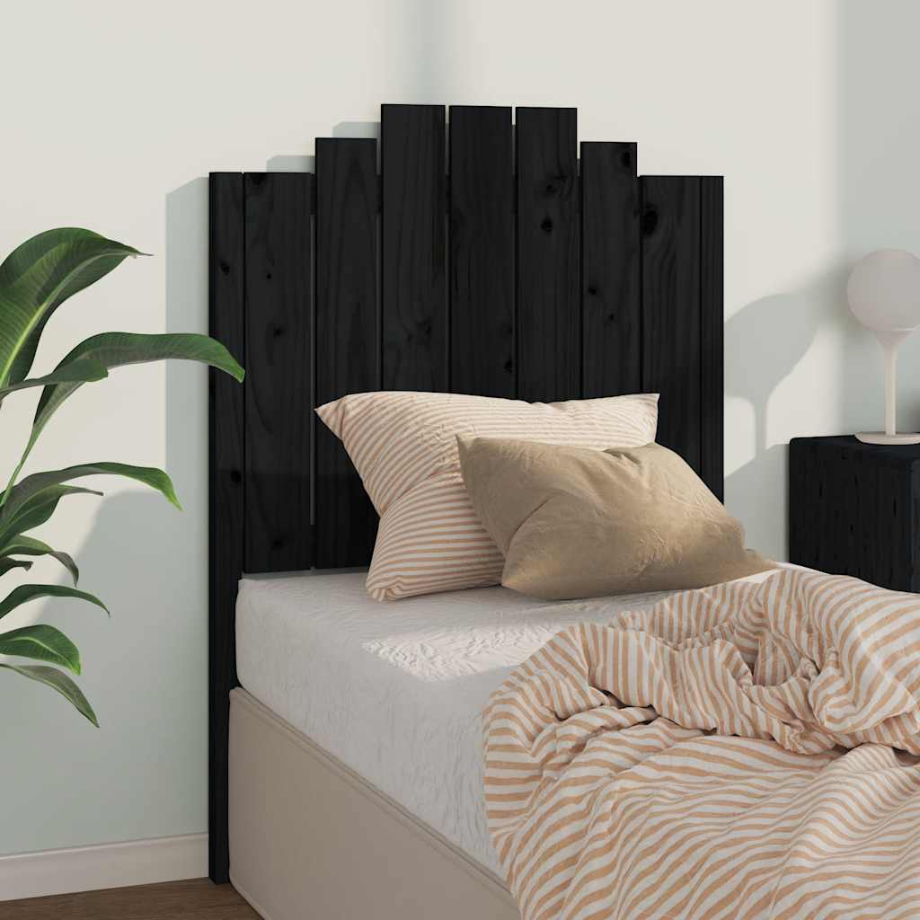 sengegærde 81x4x110 cm massivt fyrretræ sort