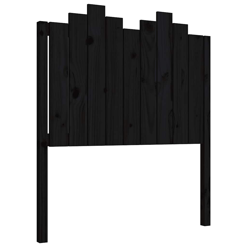 sengegærde 96x4x110 cm massivt fyrretræ sort