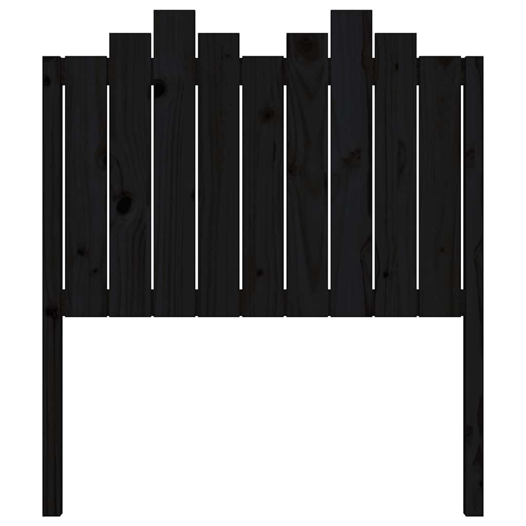 sengegærde 96x4x110 cm massivt fyrretræ sort