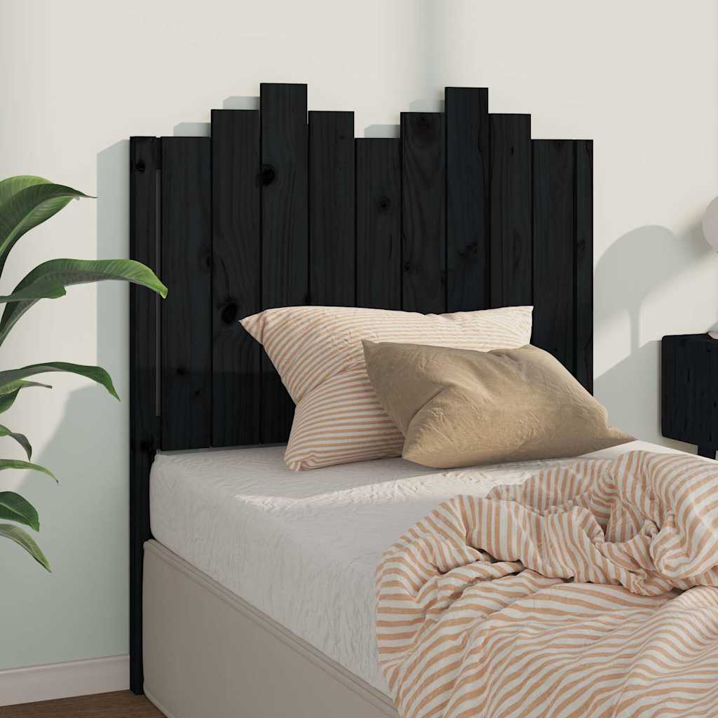 sengegærde 96x4x110 cm massivt fyrretræ sort
