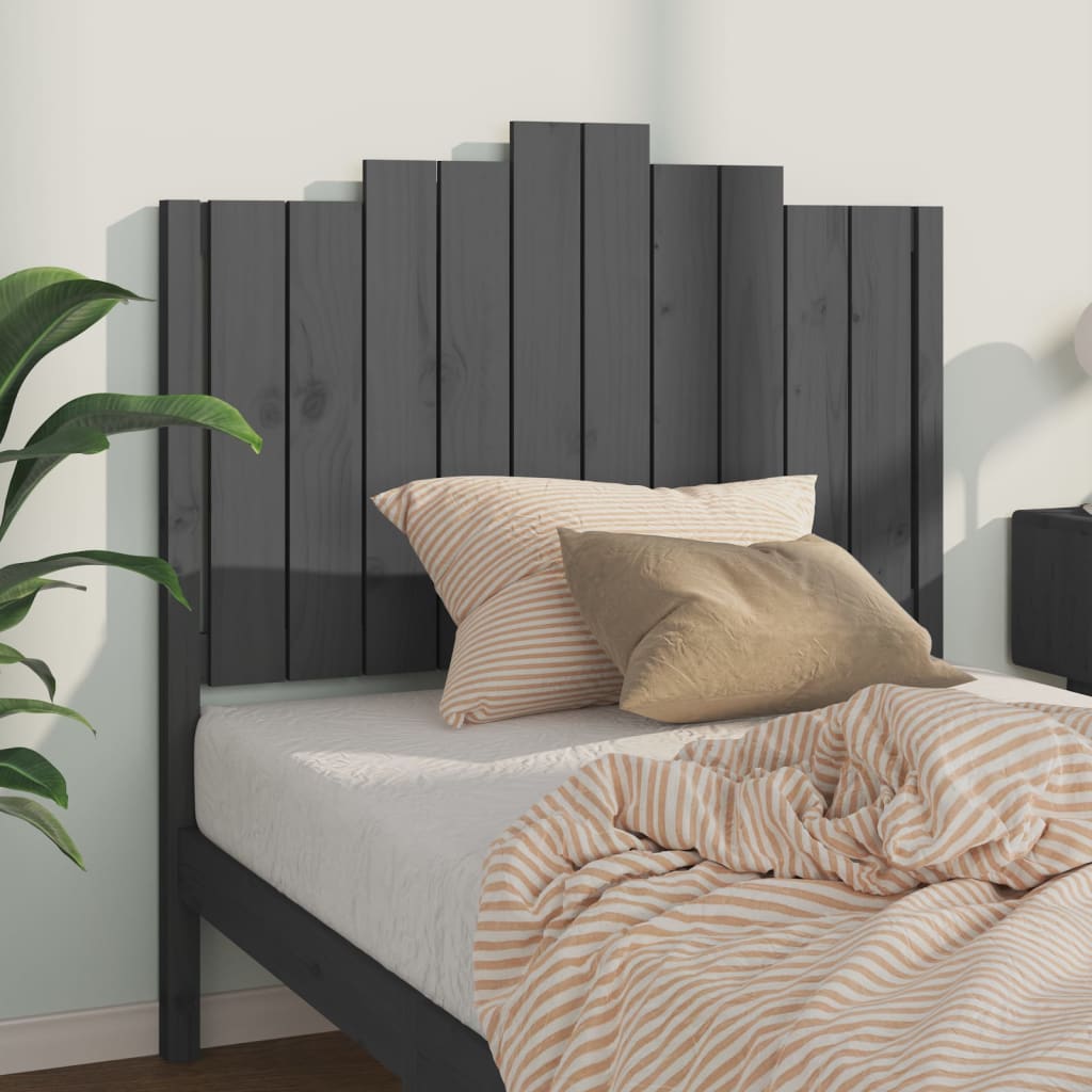 sengegærde 106x4x110 cm massivt fyrretræ grå