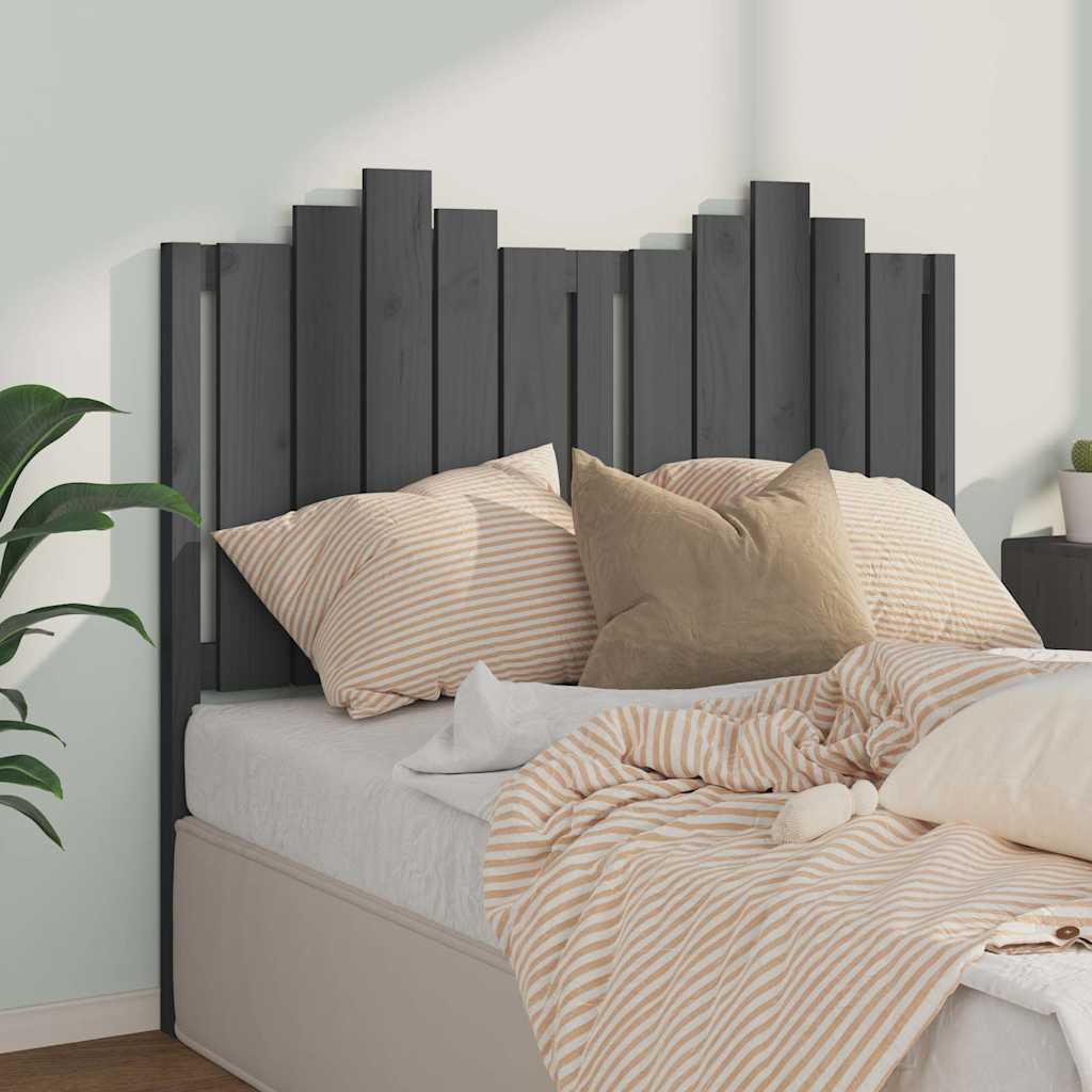 sengegærde 126x4x110 cm massivt fyrretræ grå