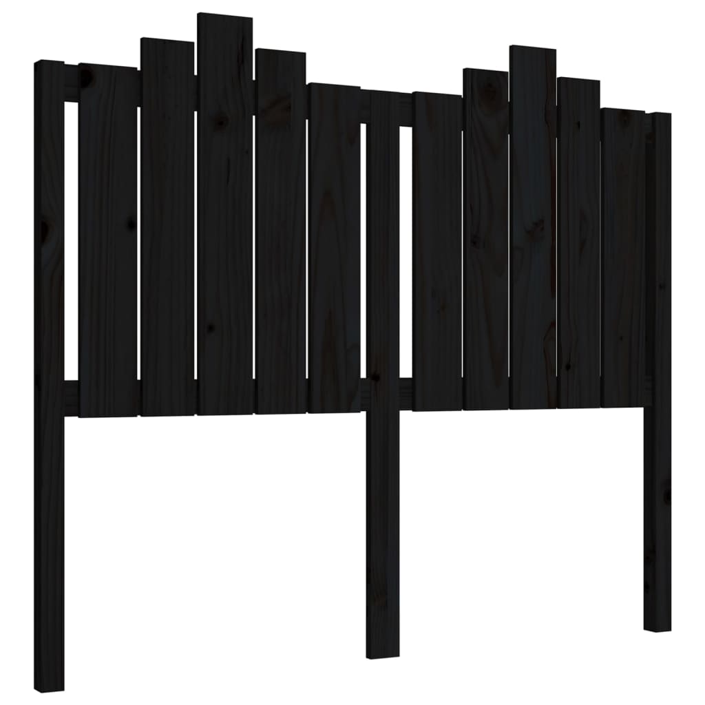 sengegærde 126x4x110 cm massivt fyrretræ sort