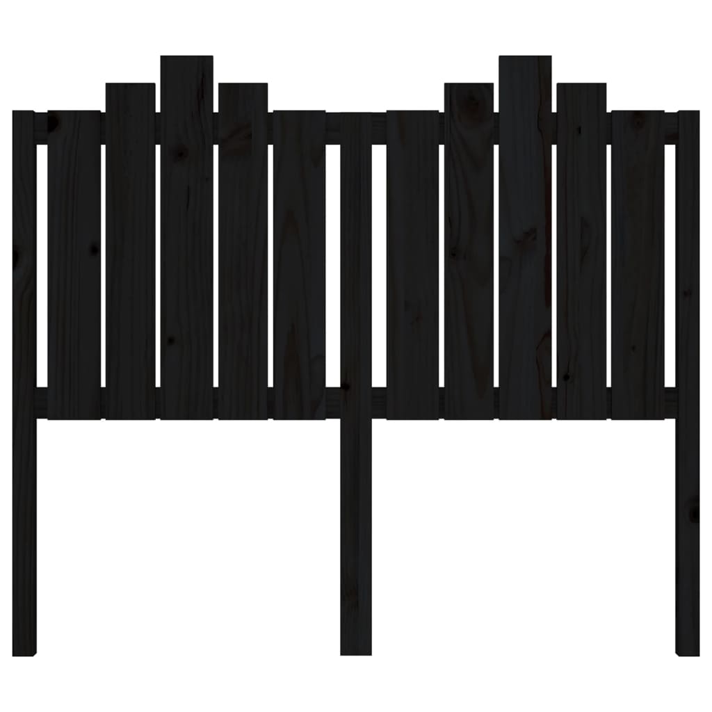 sengegærde 126x4x110 cm massivt fyrretræ sort