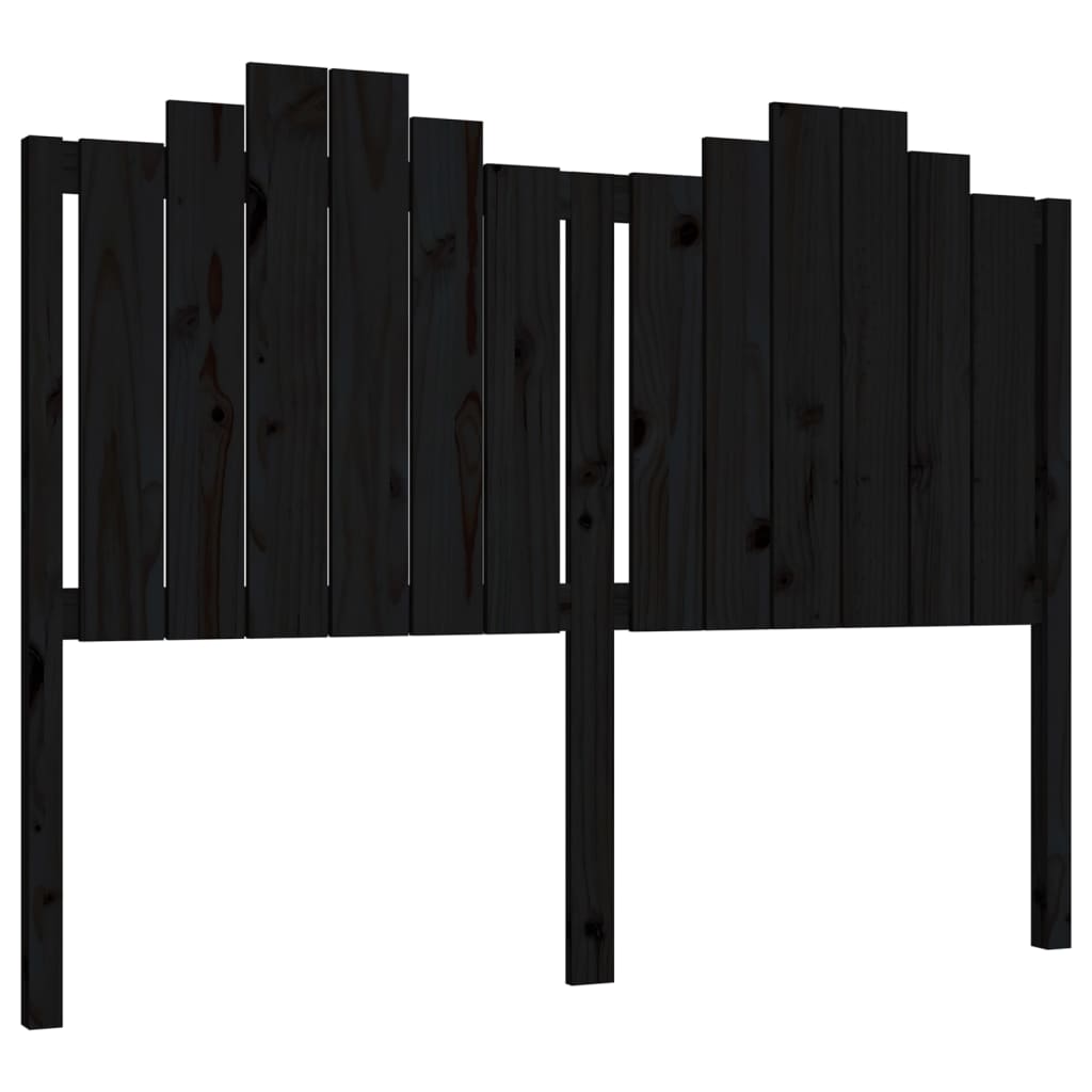 sengegærde 146x4x110 cm massivt fyrretræ sort
