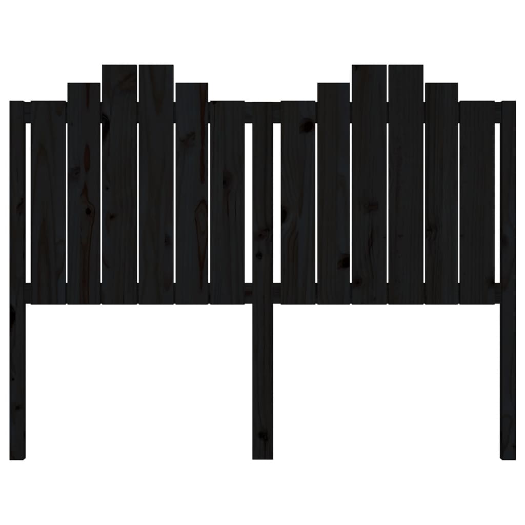 sengegærde 146x4x110 cm massivt fyrretræ sort
